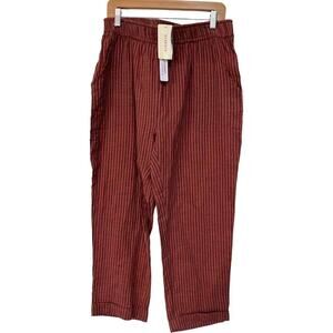 NWTGS Sundry x Evereve Stripe Summer Trouser in Brick sz 4 $128